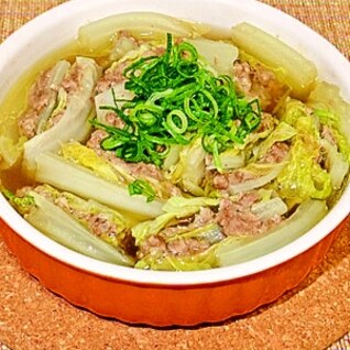 レンジで簡単★白菜と挽肉のミルフィーユカレースープ